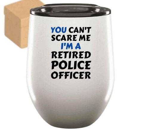 Retired Police Officer Wine Tumbler