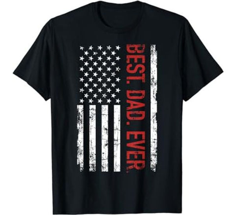 Best Dad Ever US American Flag Shirt