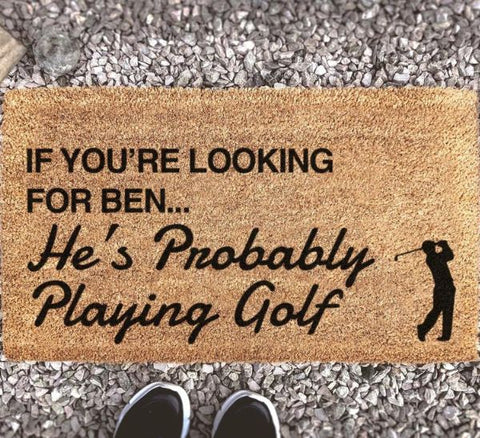 Personalized Golf Man Cave Doormat