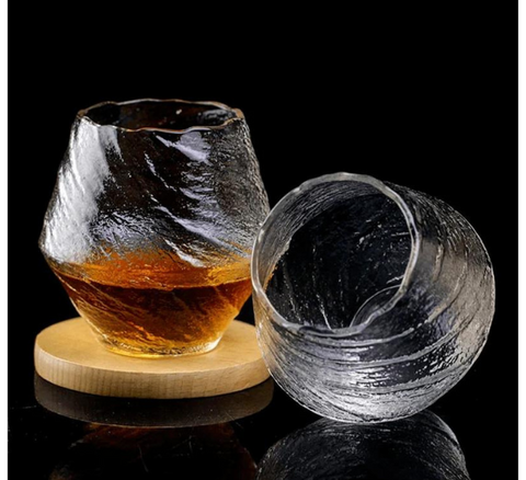 Crystal Cut Flower Design Heavy Base Whiskey Glasses Unique Tumblers for  Drinking