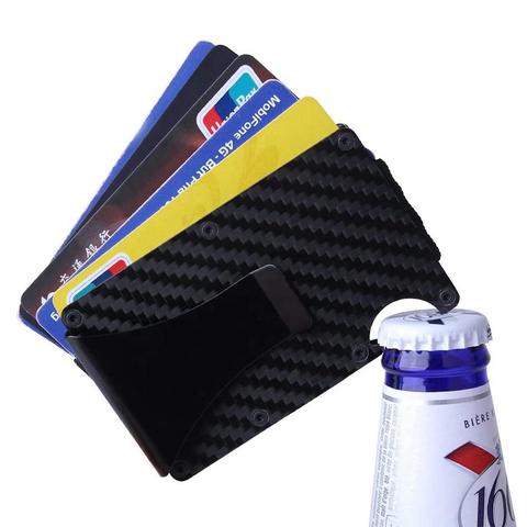 Minimalist Wallet with Bottle Opener Carbon Fiber