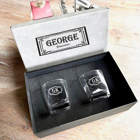 Personalized Whiskey Glass Box Set