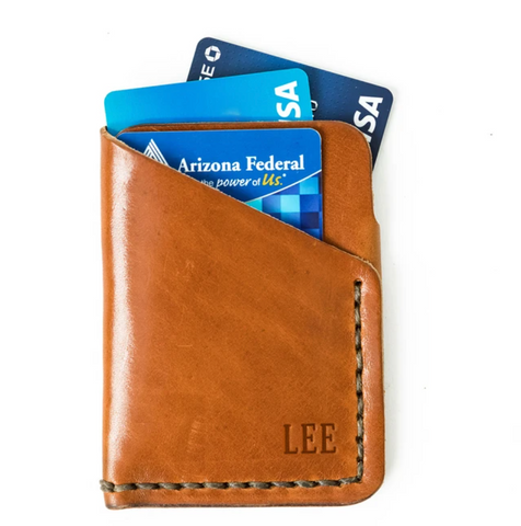 Genuine leather custom Front pocket wallet