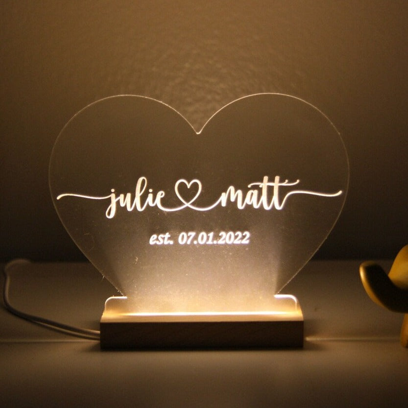 Light Up Heart Name Sign