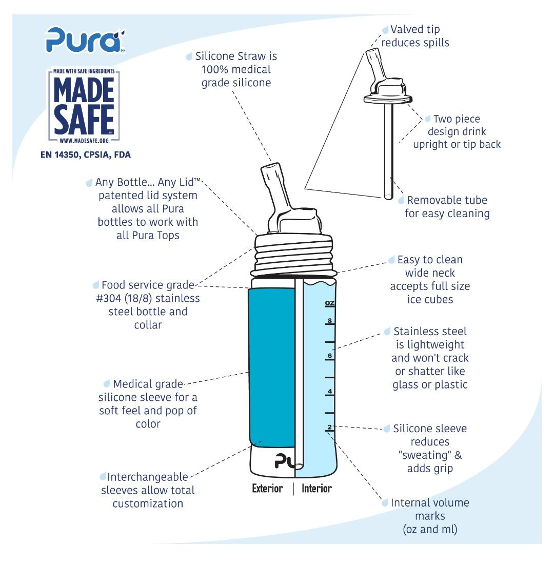 Sport Mini™ 11oz Bottle  Made Safe® Certified - Pura Stainless