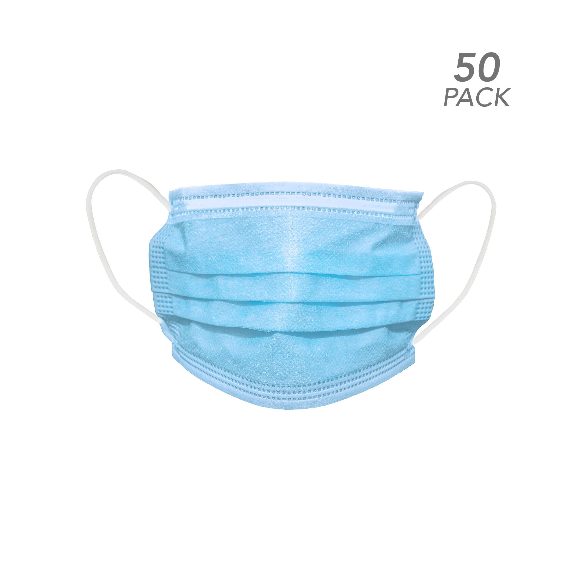50 Pack - Disposable Protective Mask - 3 Ply