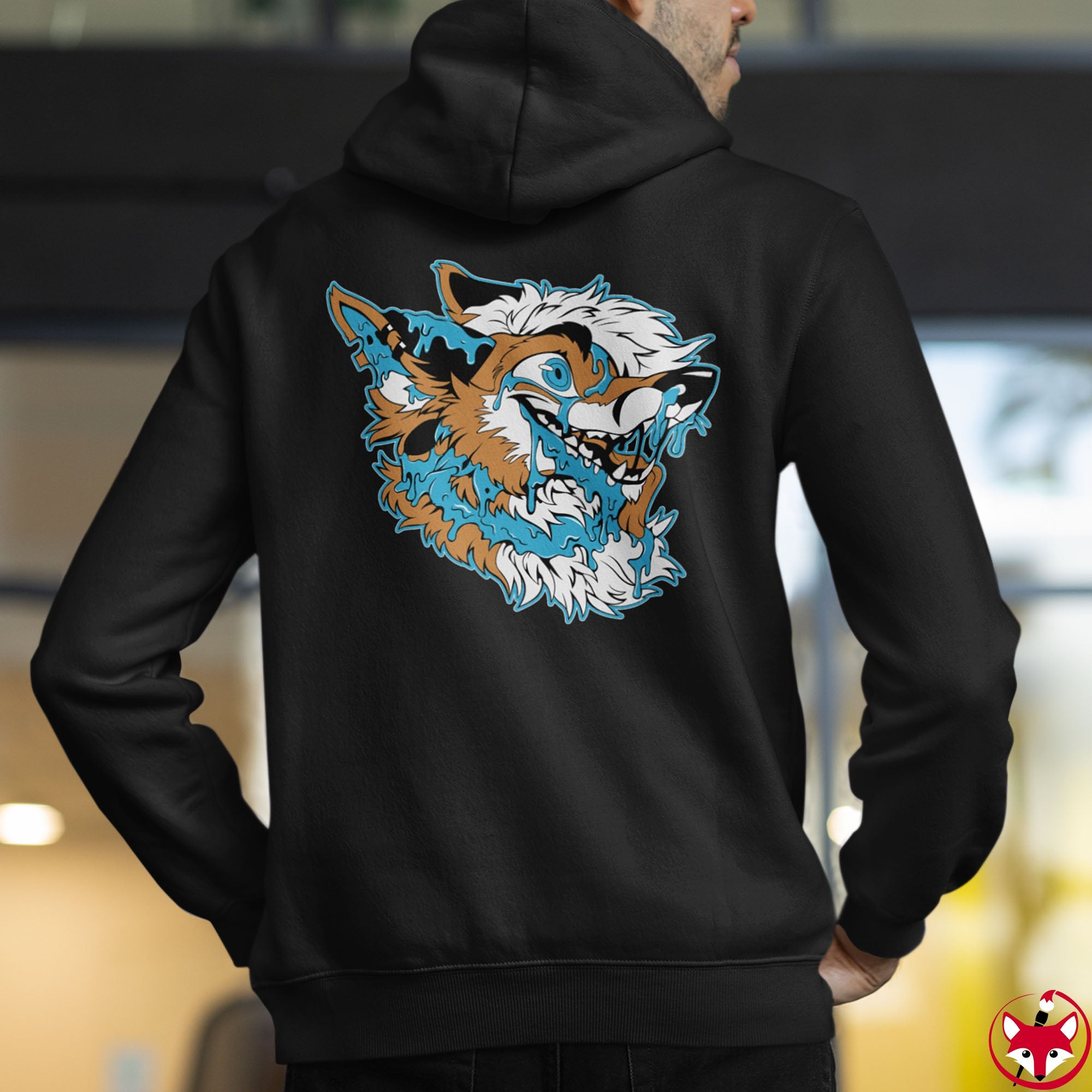 DEHIWI Cartoon Blue Peacock Men'S Fleece Pullover Hoodie Ultra