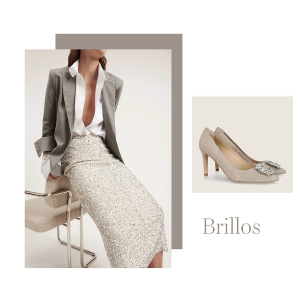 VESTIDOS CON BRILLOS - FALDAS CON BRILLOS - LOOK AÑO NUEVO CON BRILLOS - NEW YEAR OUTFIT - BRILLA EN EL AÑO NUEVO - PRETTY BALLERINAS TACONES CON BRILLOS - TACONES CON CRISTALES