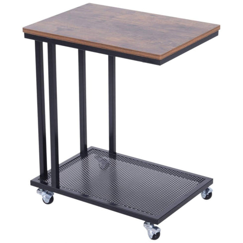 Mesa Lateral Auxiliar Ruedas Café Sofá Salón – Hazloez.com