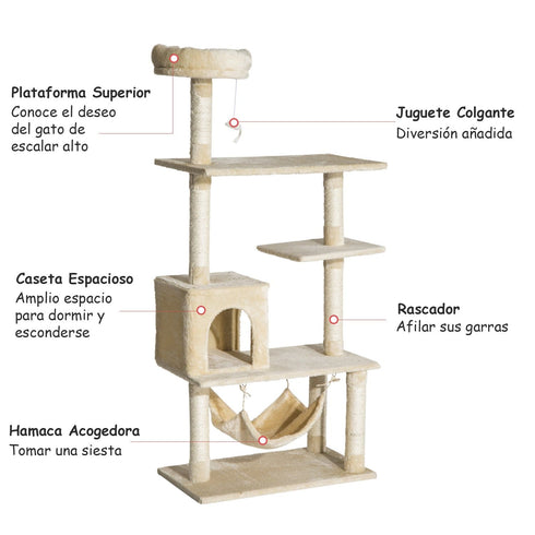 Arbol Rascador Gato Arboles Rascadores Gatos Dormir y Jugar – Hazloez.com