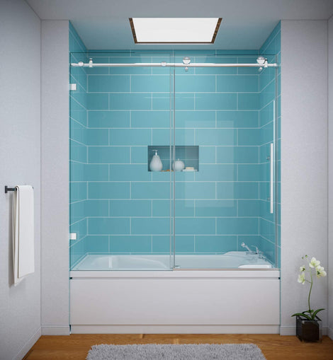 Cosmark Fully Frameless Sliding Bathtub Door 60"x62"