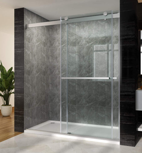 Cosmark Bathroom Sliding Shower Glass Door 60"x72" With 3/8" Tempered Glass