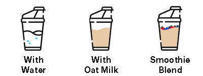 Mix with water, oat milk, or blend into a smoothie.