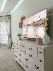 cream dresser with gold handles