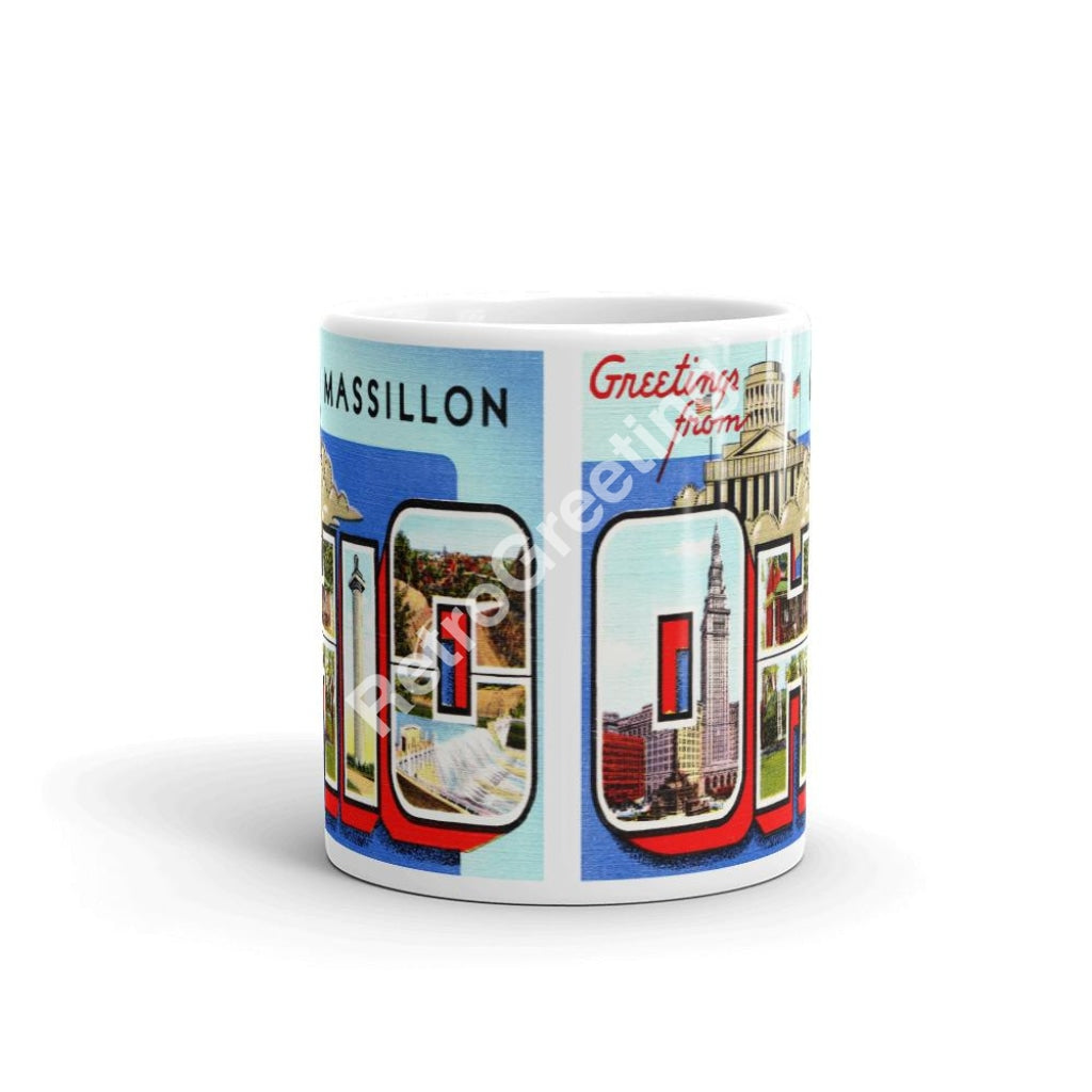 Greetings From Massillon Ohio Coffee Mug Vintage Retro