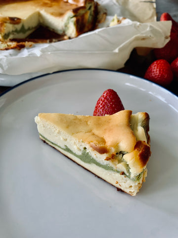 Basque Cheesecake with a Matcha Twist