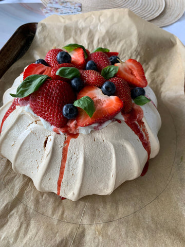 Strawberry Basil Pavlova