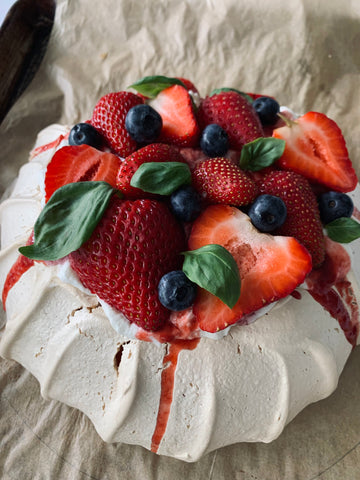 Strawberry Basil Pavlova