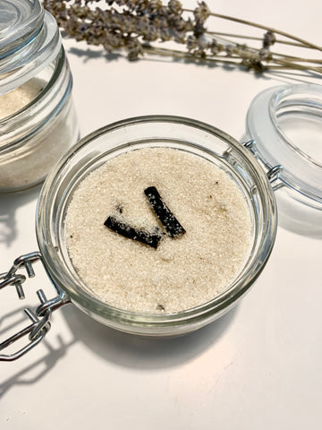 vanilla bean sugar in a jar