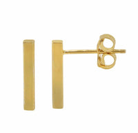 Bar Stud Earrings - 10k Yellow Gold