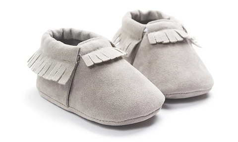 Suede Newborn Shoes Grey UniqueSimple.com