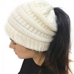Ponytail beanie winter hat