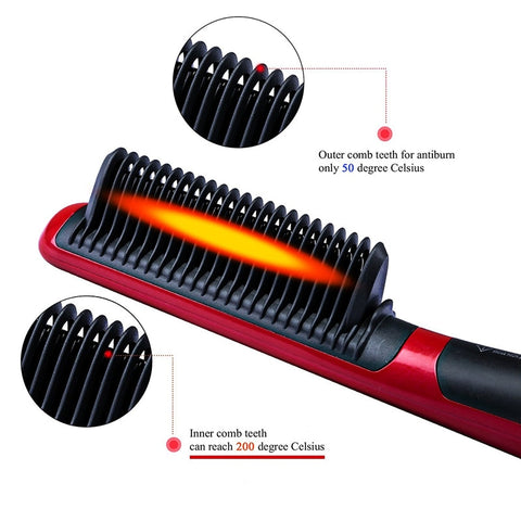Quick Heating Hair Straightening Styling Brush