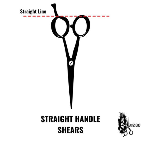 The straight, otherwise known as opposing or classic, handle hairdressing shear example