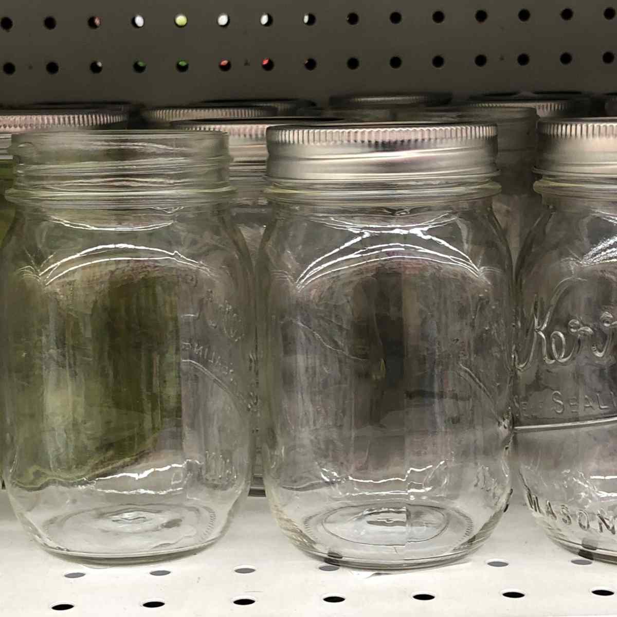 Mason jar used to sharpen shears