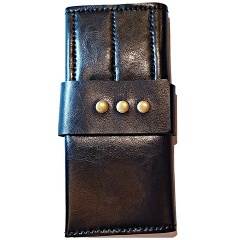 Black leather scissor wallet