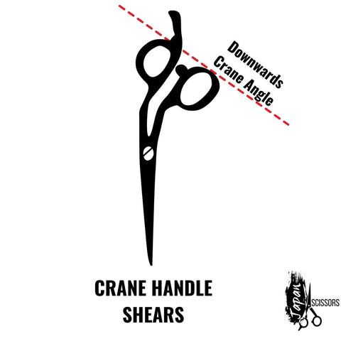 The ergonomic crane handle on hairdressing scissors