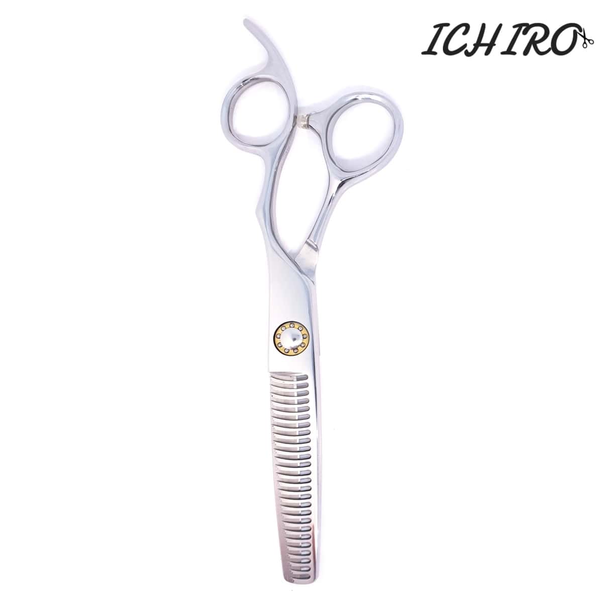 The Ichiro Offset Hair thinning shear for professional hairstylists and barbers