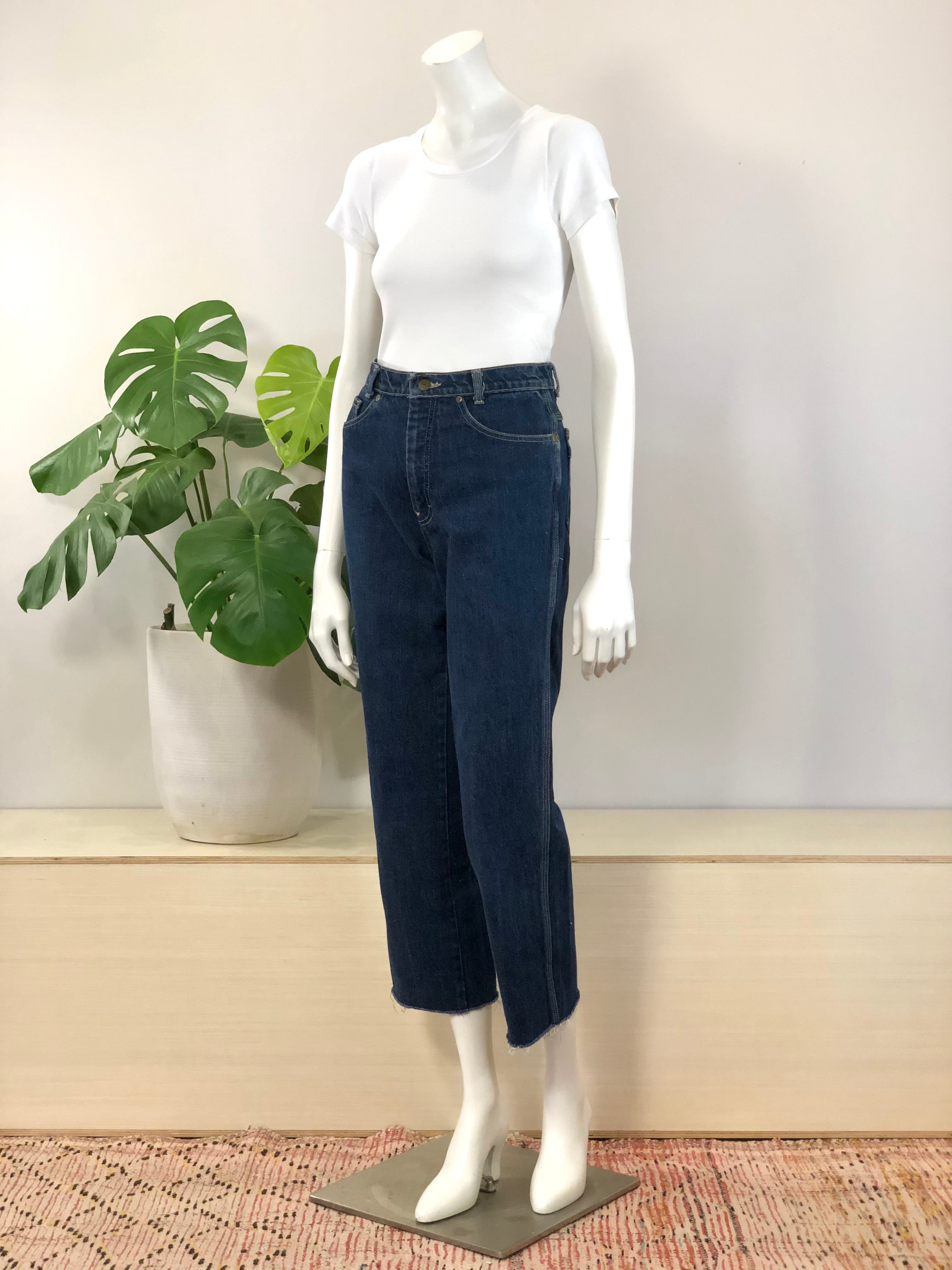 vintage YSL dark denim straight leg jeans 80s – hong kong vintage