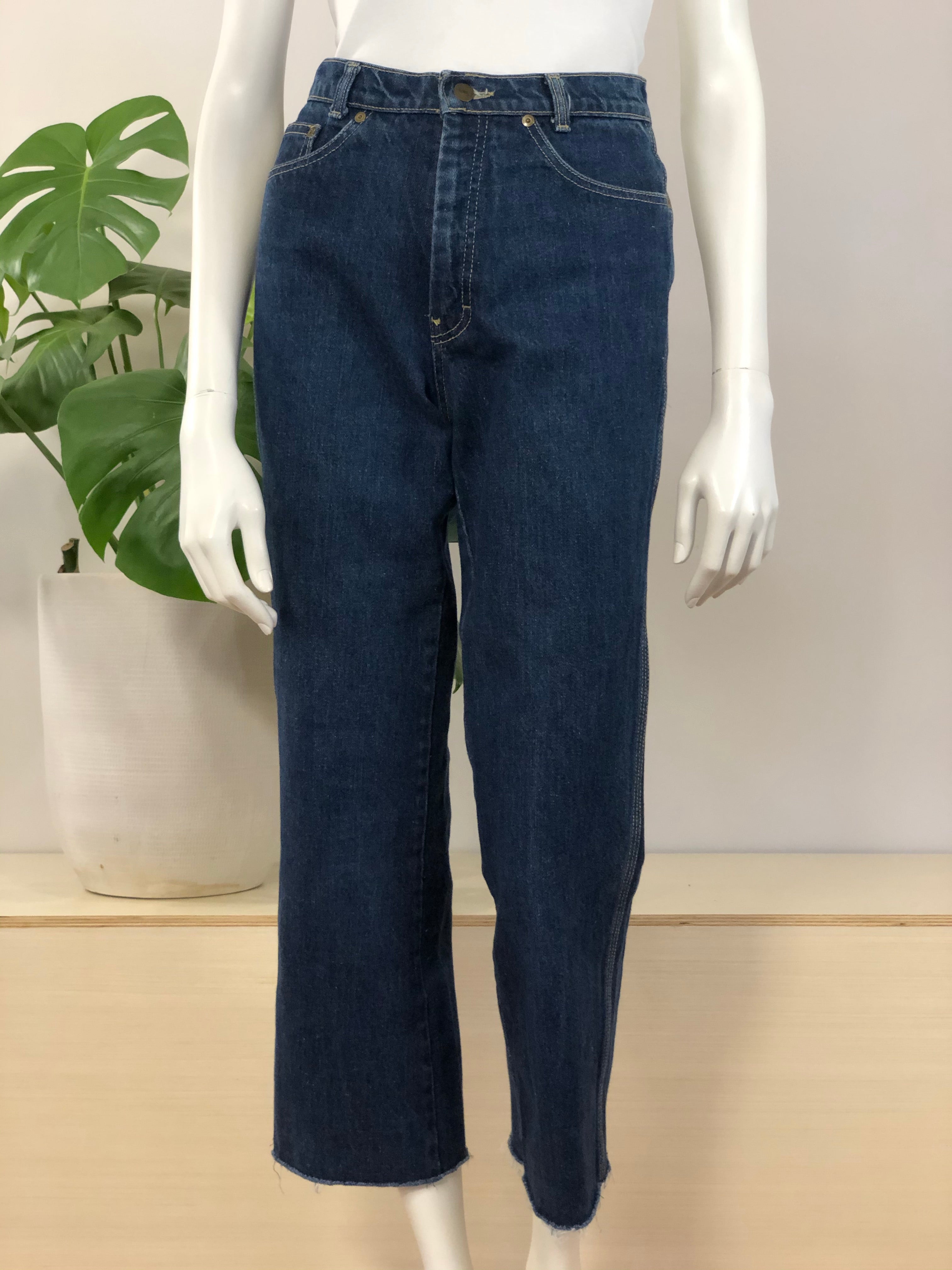 vintage YSL dark denim straight leg jeans 80s – hong kong vintage