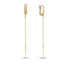 Load image into Gallery viewer, Spike Long Chain Earrings in Gold
