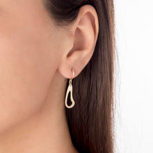 Load image into Gallery viewer, Matte Charm Dangle Drop Earrings in 14k Solid Gold
