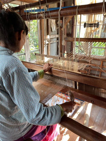 Lotus Silk Weaving \ Lotus Silk Scarf \ Made in Myanmar \ YGN Collective
