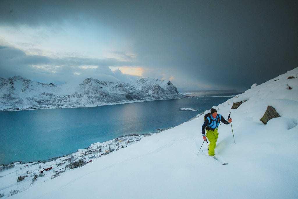 Neil McNab splitboarding in Lofoten