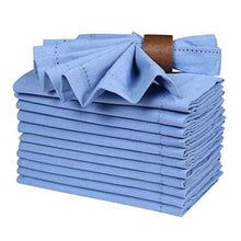 Load image into Gallery viewer, Cotton Cloth Dinner Napkin 18x18&quot; Water Blue With Hemstitched,Wedding Napkins, Cocktails Napkins, Fabric Napkins, Cotton Napkins Mitered Corners , Machine Washable Dinner Napkins, Set Of 12 - Bedding Craft | Curtain, Blankets, Cushion Cover Home Furnishing Store
