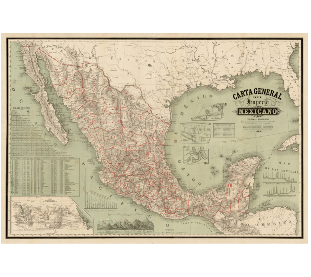 Mapa Del Imperio Mexicano 3323