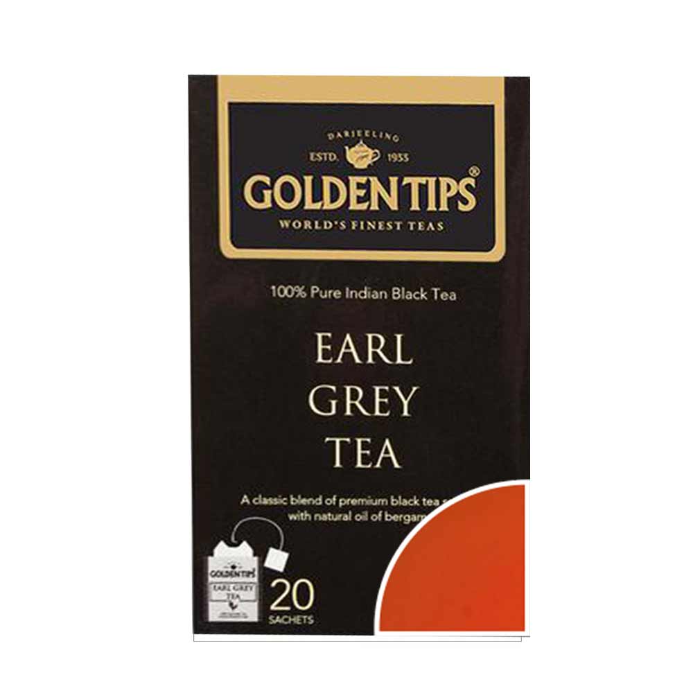 Earl Grey Black Envelope Tea - 20 Tea Bags (40gm) - Golden Tips Tea (India)