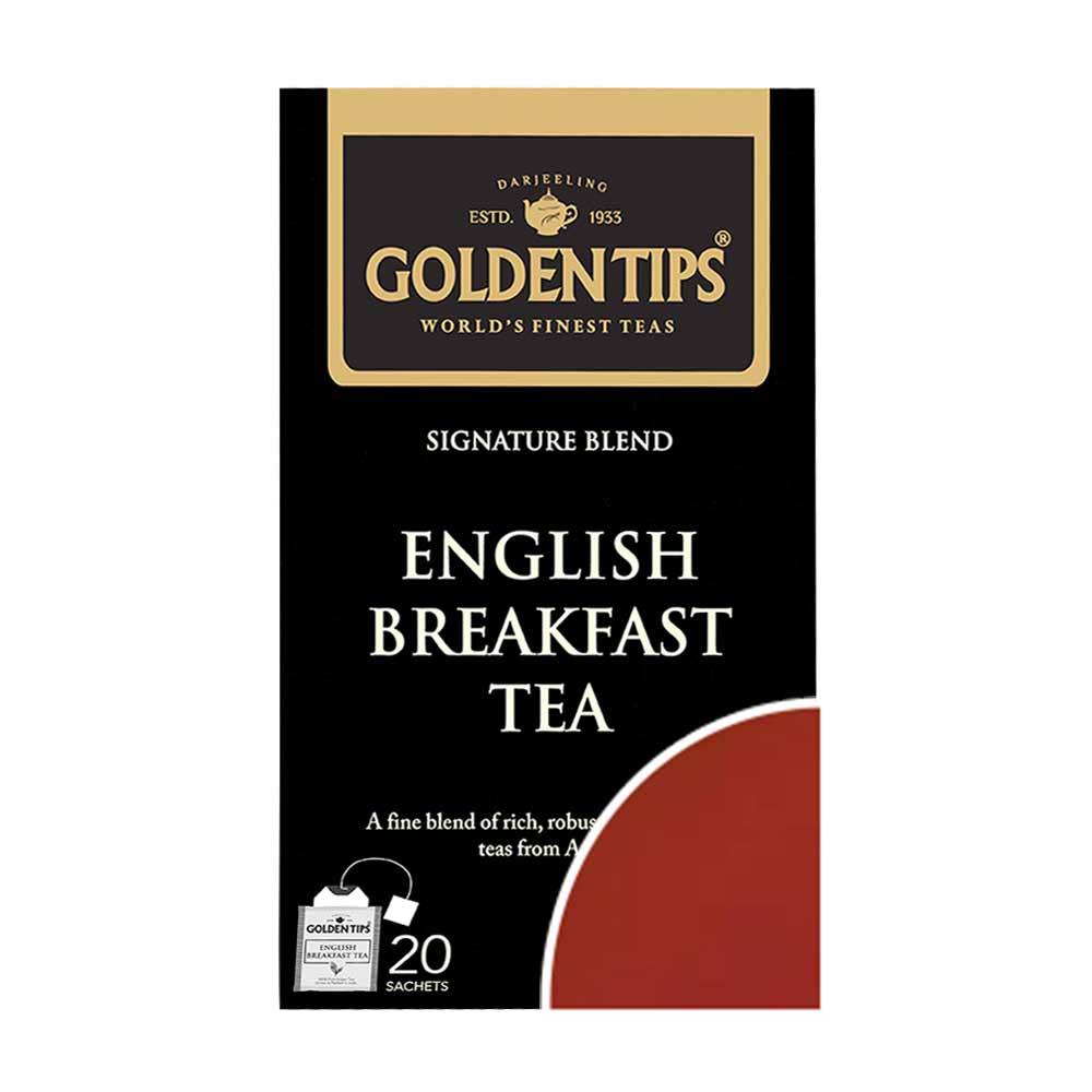 English Breakfast Envelope Tea - 20 Tea Bags (40gm) - Golden Tips Tea (India)