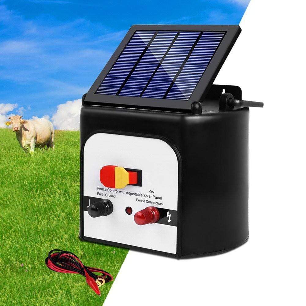 8km Solar Power Electric Fence Charger Energiser  White – Click To Pet