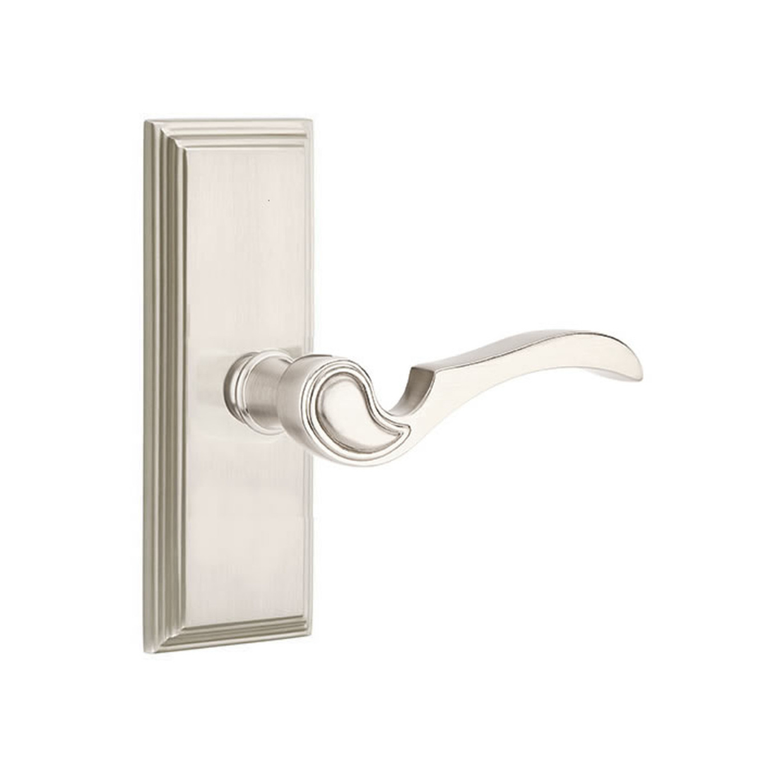 Emtek 8035 CLASSIC BRASS - LEVERSETS With Wilshire SidePlate Dummy, Pair