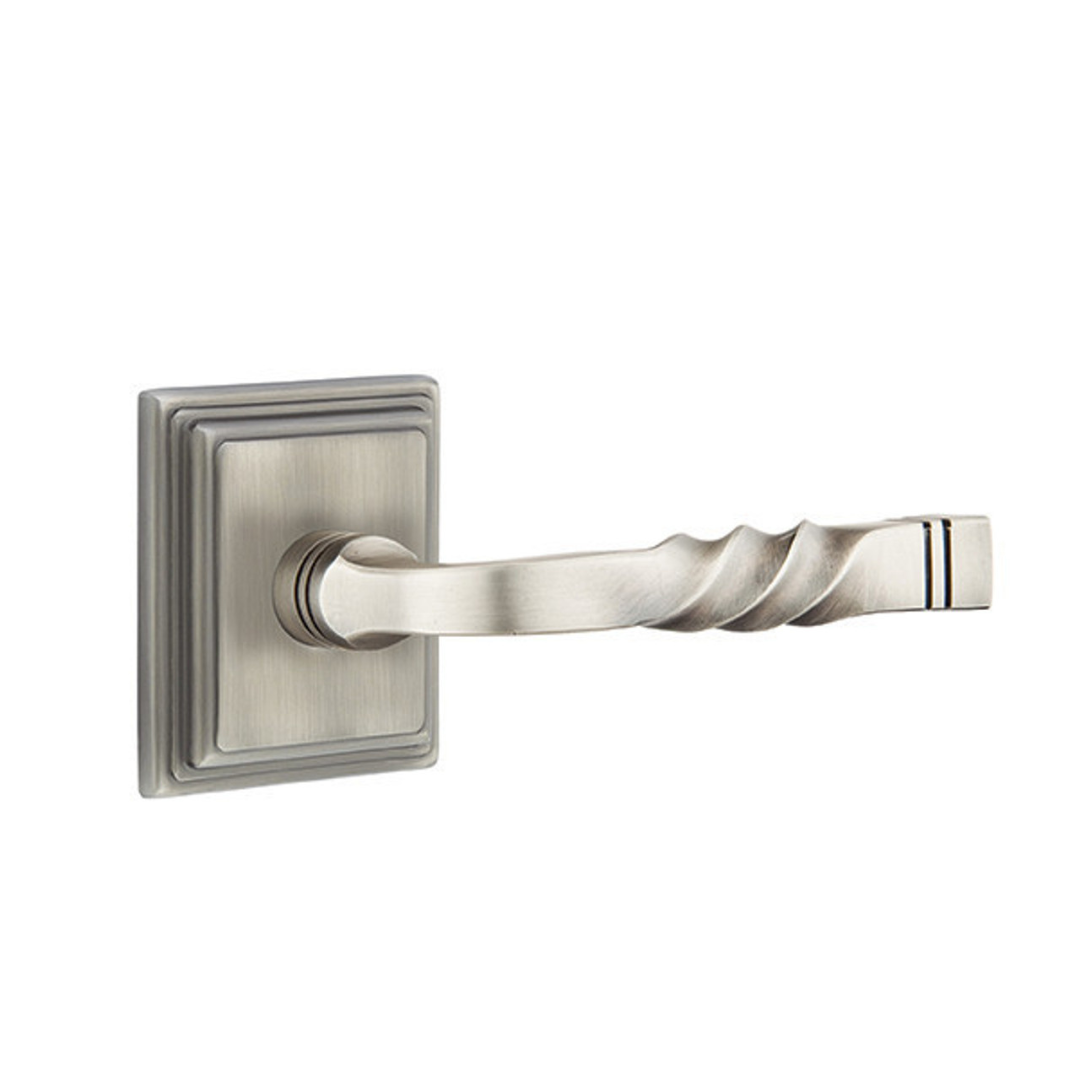 Emtek 8561 DESIGNER BRASS - LEVERSETS With Wilshire Rosette Dummy, Pair