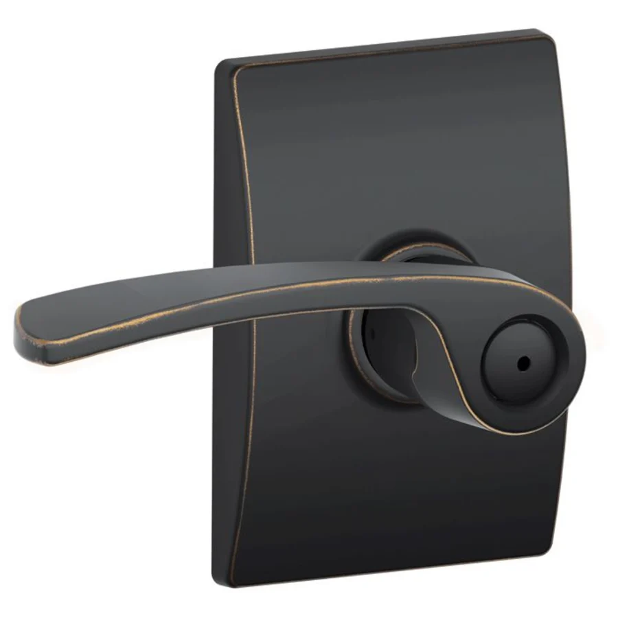 Schlage Merano Privacy Door Lever Set with Decorative Century Trim