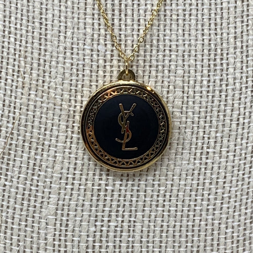 Repurposed YSL Logo Necklace