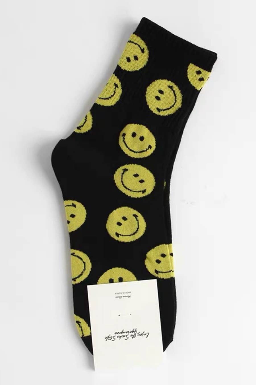 Black / Yellow Smiley Face Socks