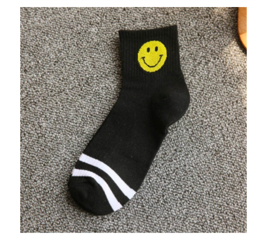 SMILEY SWEAT SOCKS BLACK