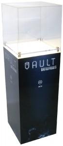 Vault Battlefield Graphic on Black Laminate Display Case with Ambient Light